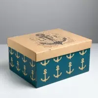 Коробка подарочная складная, упаковка, &laquo;Морская&raquo;, 31&times;25.5&times;16 см