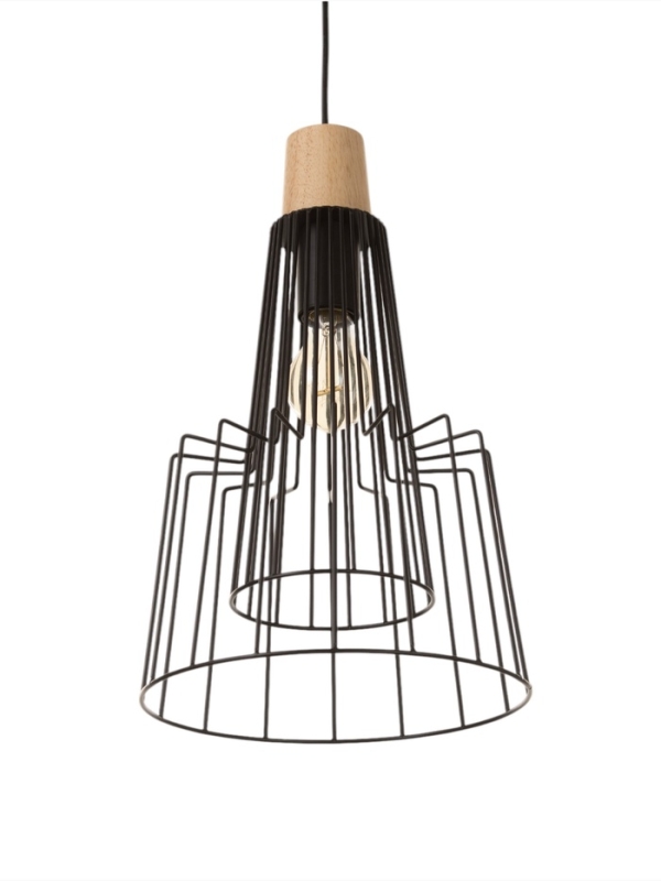 Светильник Светильник "Крит" 1х40Вт Е27 черный/коричневый 25х25х37(137)см