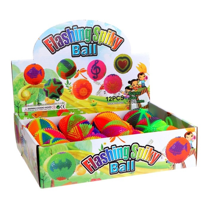 Мяч «Радуга», световой, 7,5 см, с пищалкой, на резинке, цвета МИКС Мяч «Радуга», световой, 7,5 см, с пищалкой, на резинке, цвета МИКС