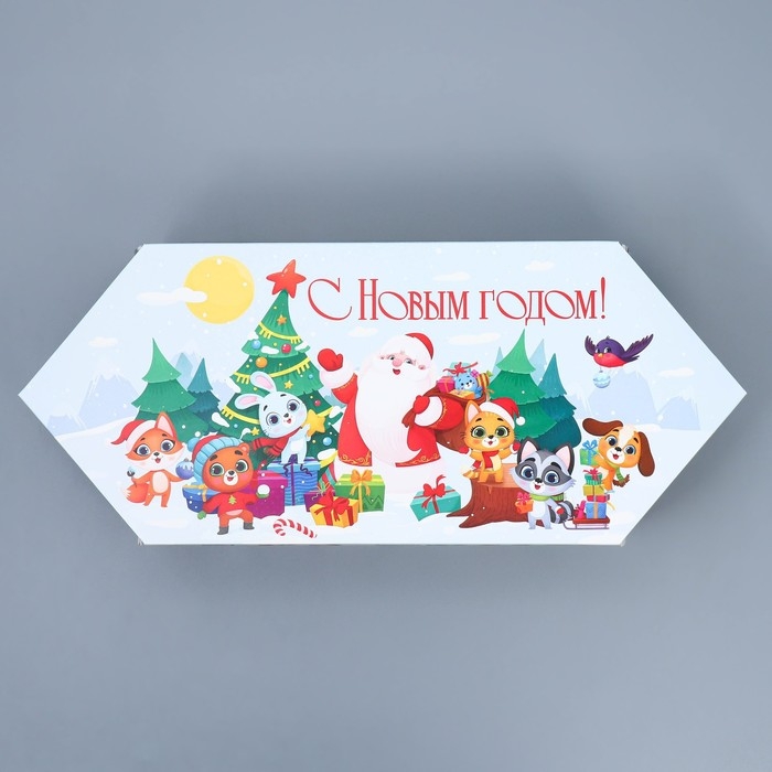 Коробка - конфета подарочная новогодняя складная «Новый год», 18 х 28 х 10 см, Новый год Коробка - конфета подарочная новогодняя складная «Новый год», 18 х 28 х 10 см, Новый год
