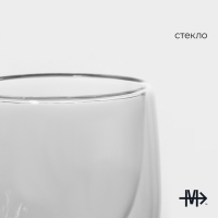 Стопка - шот стеклянный с двойными стенками Magistro «Поль Квадро», 80 мл, 7,5×8 см