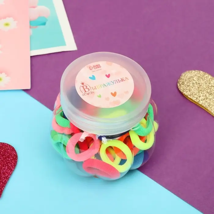 Резинка для волос  Резинка для волос "Плюшка" (набор 50 шт) колор, 2 см