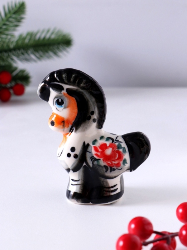 Сувенир Конь, 9х7х3,5см, гжель, цвет Сувенир Конь, 9х7х3,5см, гжель, цвет