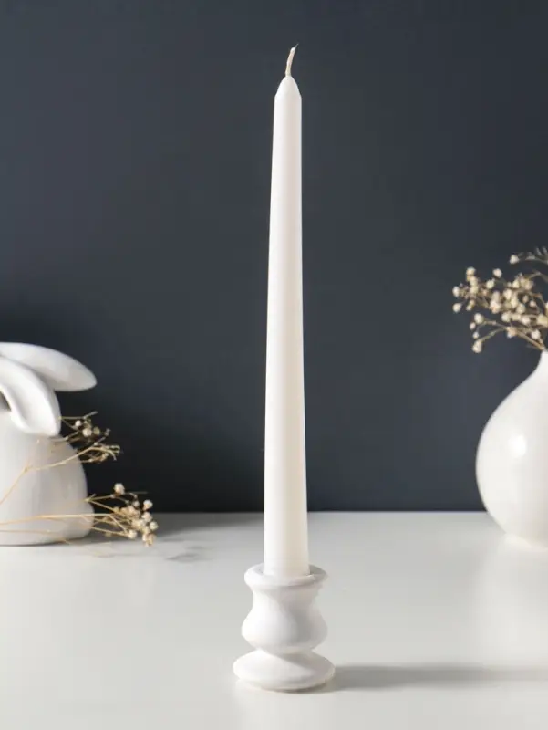 Набор свечей античных 25 см, 3 шт., 58 г, 7 ч, белый