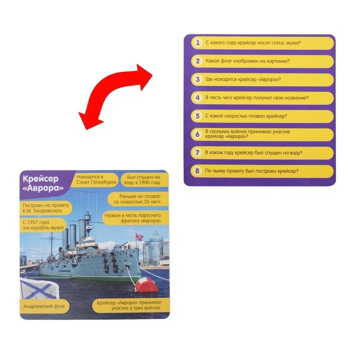 Настольная игра-викторина «Коробочка знаний. Достопримечательности России», 50 карт, кубик, 7+ Настольная игра-викторина «Коробочка знаний. Достопримечательности России», 50 карт, кубик, 7+