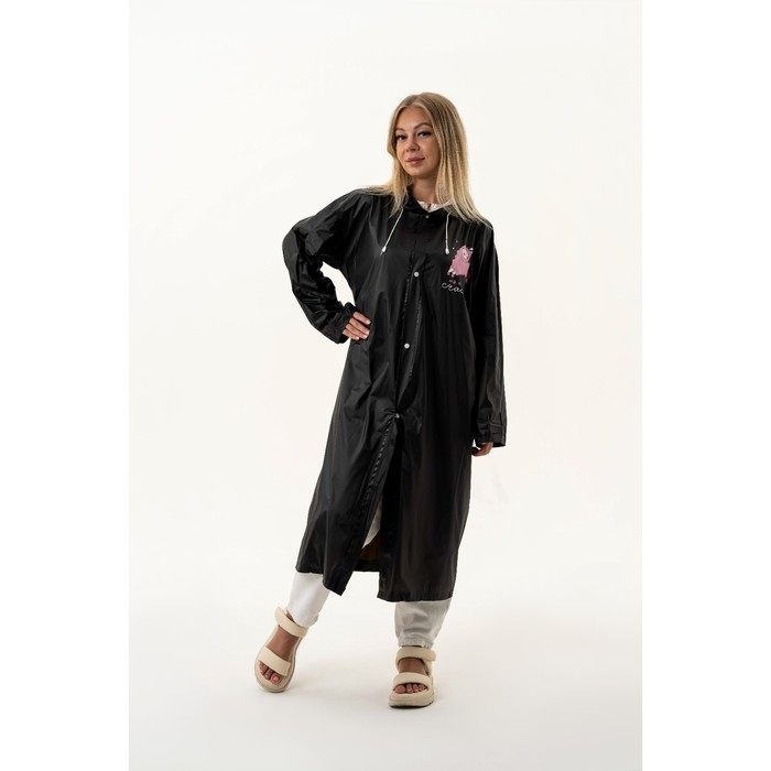 Дождевик взрослый плащ «На крыльях счастья», размер универсальный, размер 42-48, 60 х 110 см, цвет чёрный Дождевик взрослый плащ «На крыльях счастья», размер универсальный, размер 42-48, 60 х 110 см, цвет чёрный