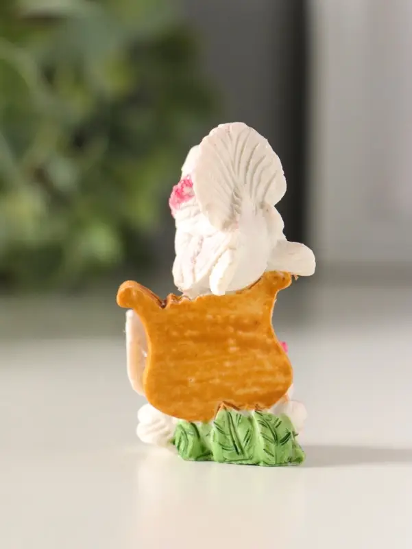 Полистоун голуби в розовом венке 6*4 см