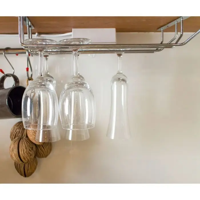 Сушилка для бокалов Доляна, 3 направляющих, 34&times;6.5&times;33 см, хромированная