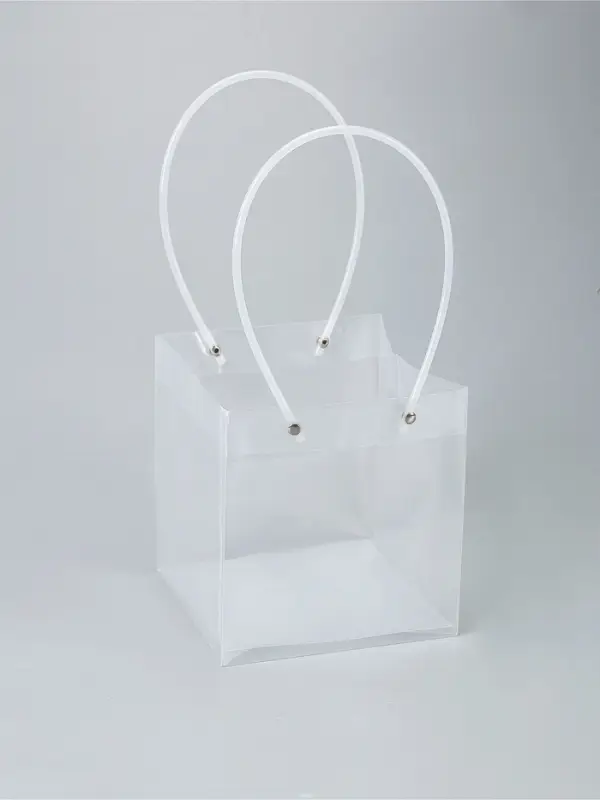 Пакет подарочный с квадратным дном, прозрачный, 16&times;15&times;17 см