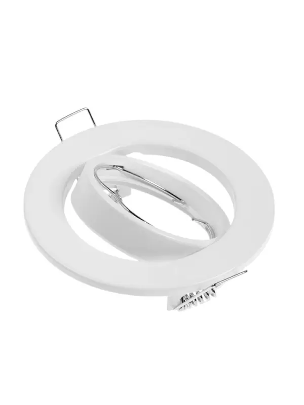 Светильник встраиваемый под лампу MR-16, поворотный, круглый, металлический, белый