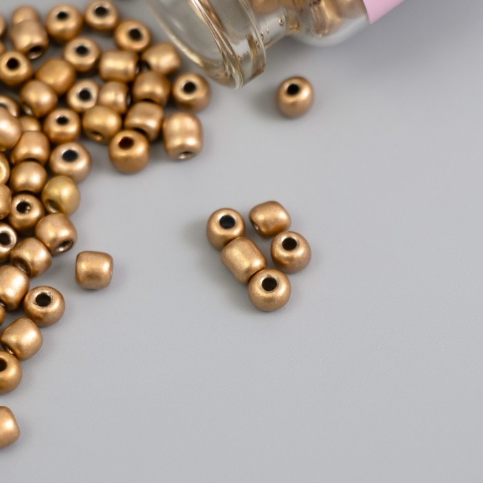 Бисер круглый 6/0 в бутылочке  Бисер круглый 6/0 в бутылочке "Золотой" 2х20 гр набор 2 шт