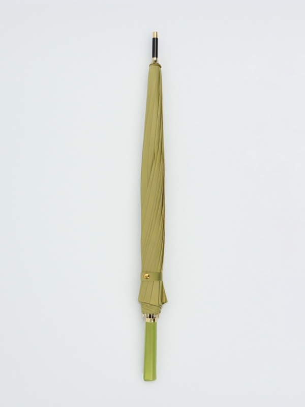 Зонт-трость п/авт R51/60 16сп П/Э В/У ОДНОТОН прямая ручка кожзам салат пакет