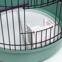 Клетка для птиц, 33&times;77 см, круглая, трехярусная сварная, малый поддон, МИКС