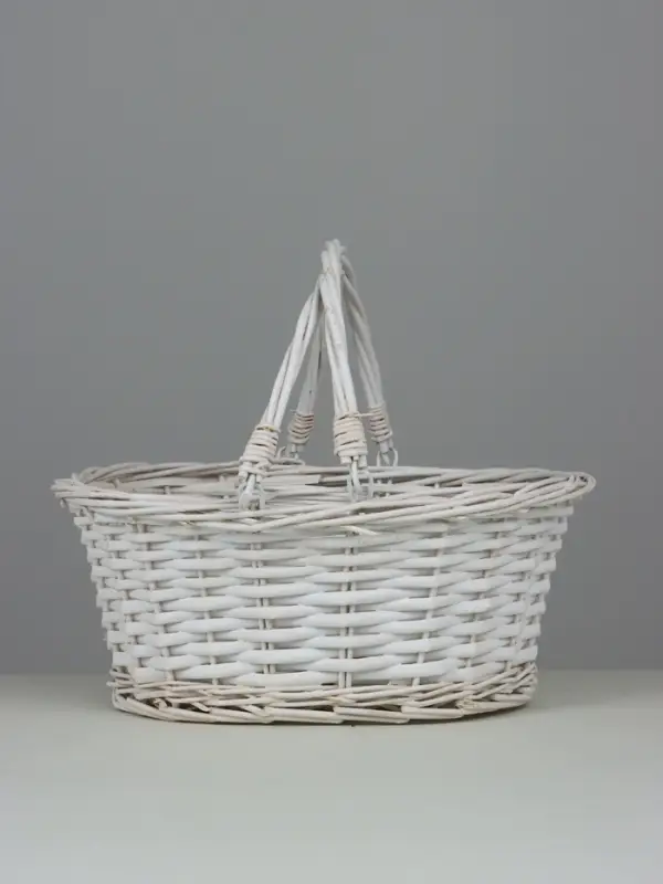 Корзина плетеная (ива) D35х26 H15 HH27 B27х19, 1 шт., белый