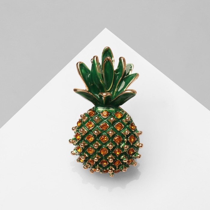 Брошь «Ананас», цвет жёлто-зелёный в золоте Брошь «Ананас», цвет жёлто-зелёный в золоте