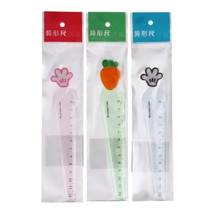 Линейка 12 см Линейка 12 см "Лапка, Морковка", пластик, МИКС