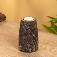 Подсвечник, d=4 см, 9&times;9&times;12 см, дерево джати, тёмно-коричневый