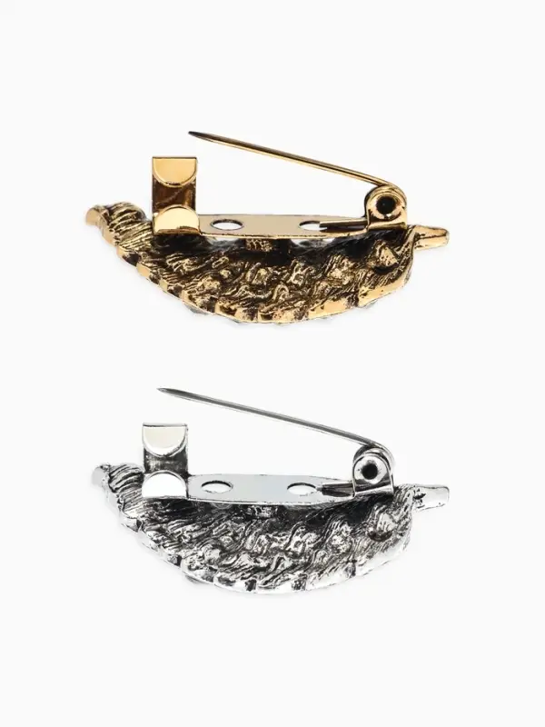 Брошь "Листик" маленький,  (фас 12шт), цвет МИКС