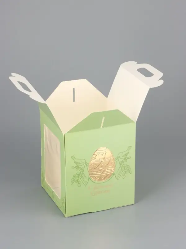 Коробка подарочная пасхальная, тиснение золотой фольгой «Золотая Пасха» 15×15×18 см