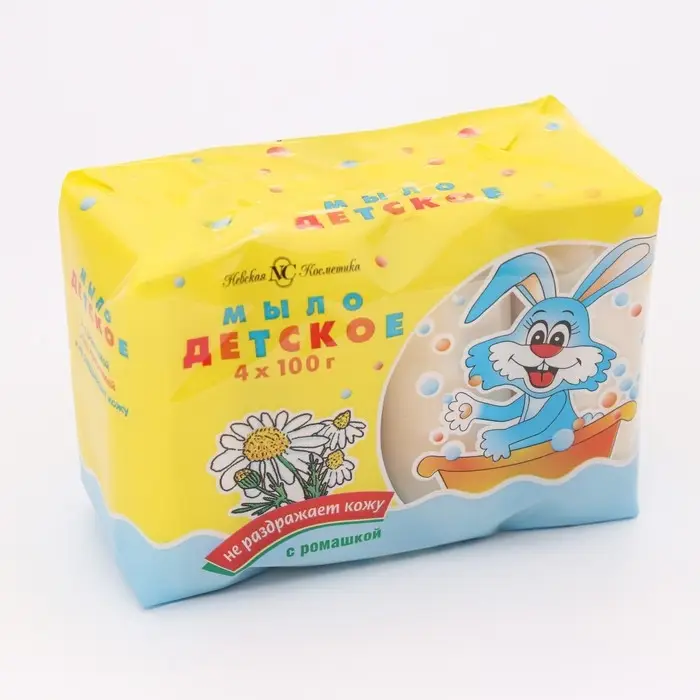 Детское мыло Невская косметика, с экстрактом ромашки, 4 x 100 г