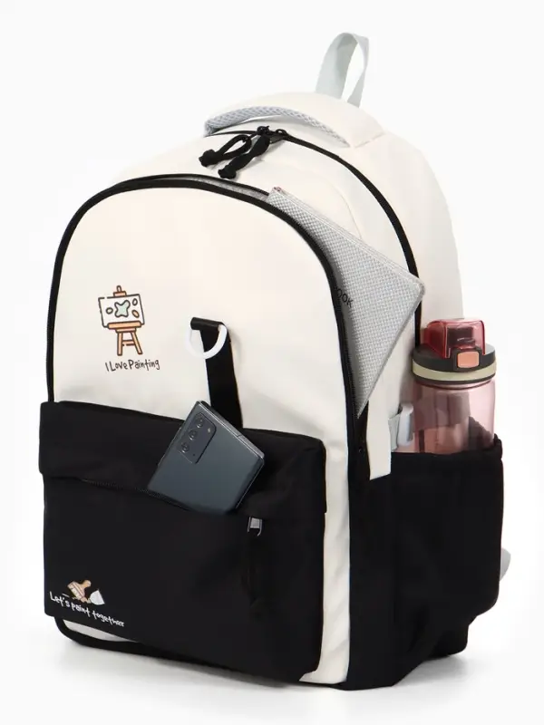 Рюкзак школьный, с кошельком, 4 кармана, 33&times;14&times;43 см, чёрный