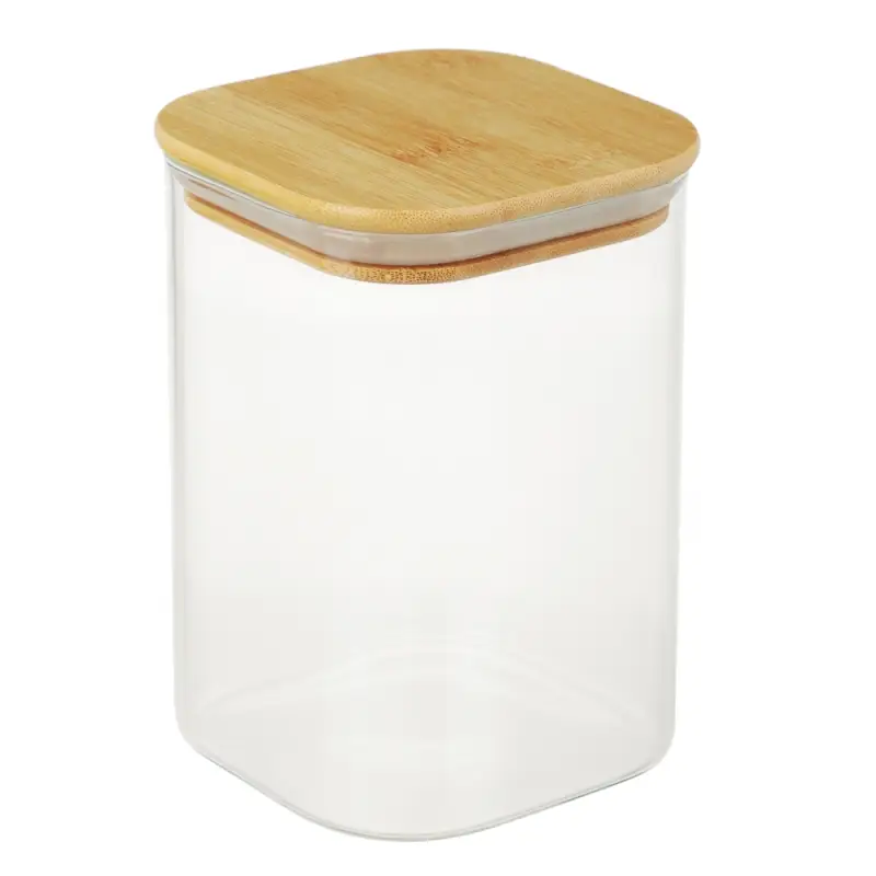 VETTA ЭКО Вуд Банка для хранения 1000мл, 14,5х10х10см, стекло, бамбук