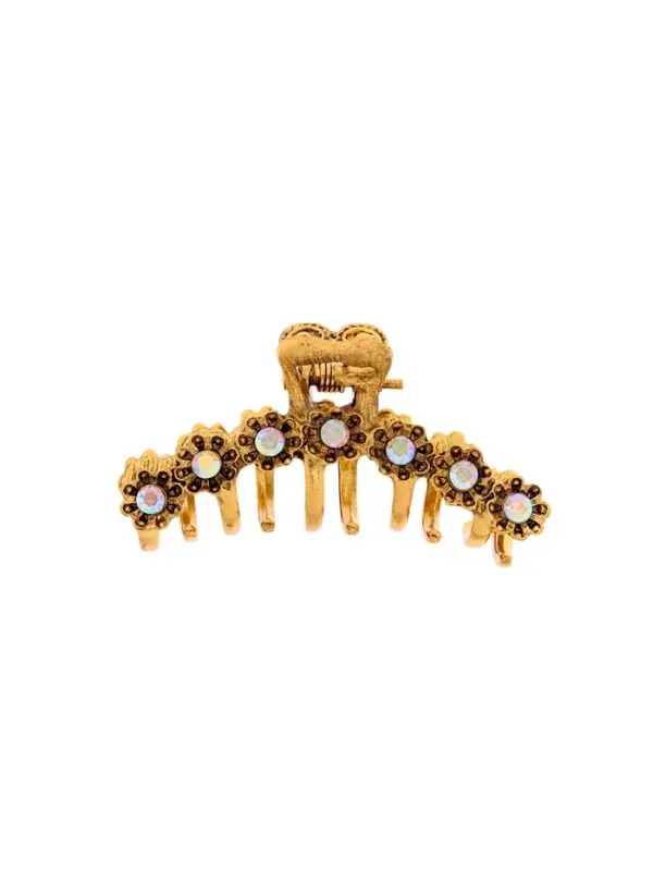 Крабик для волос &laquo;Каспиан&raquo;, цветочки, 5 см, золотистый