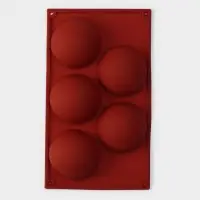 Форма для выпечки Доляна &laquo;Полусфера&raquo;, силикон, 29.5&times;17 см, 5 ячеек, d=8 см, МИКС