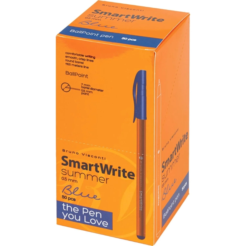 Ручка шариковая неавтомат. BV SmartWrite Summer 0.5мм, синяя, 20-0328/07