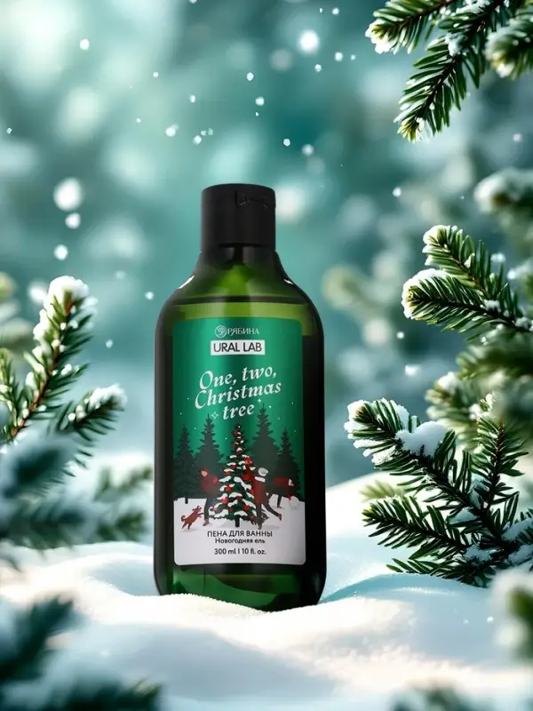 Пена для ванны One, two, Christmas tree, 300 мл, аромат: новогодняя ель, Ural Lab Winter Melody
