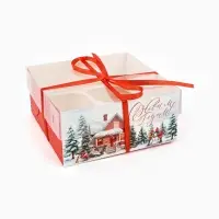 Коробка для капкейка &laquo;Счастливого Нового года!&raquo;, 16&times;16&times;7.5 см