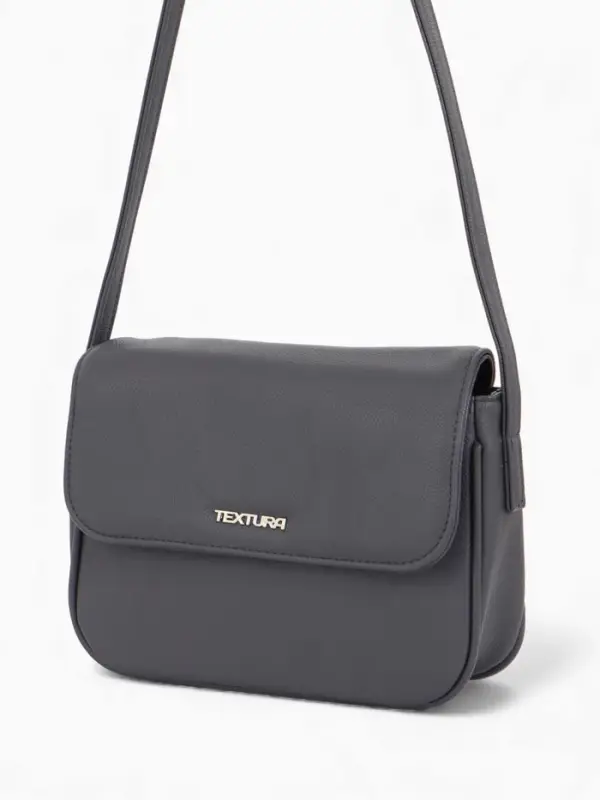 Сумка женская мессенджер TEXTURA на магните, 25&times;7.5&times;19 см, серая
