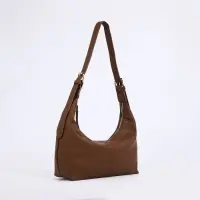 Сумка женская багет на молнии, 32&times;13&times;17 см, светло-коричневая