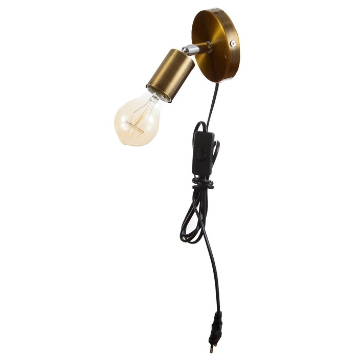 Спот Спот "Дарни" с проводом 150 м и выкл. Е27 40Вт медь 10х10х10