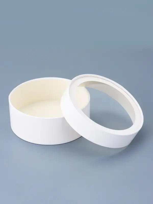 Коробка подарочная круглая с окном, завальцованная, белая, 15&times;6 см