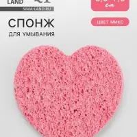 Спонж для умывания &laquo;Сердце&raquo;, 8.5&times;7.5 см, МИКС