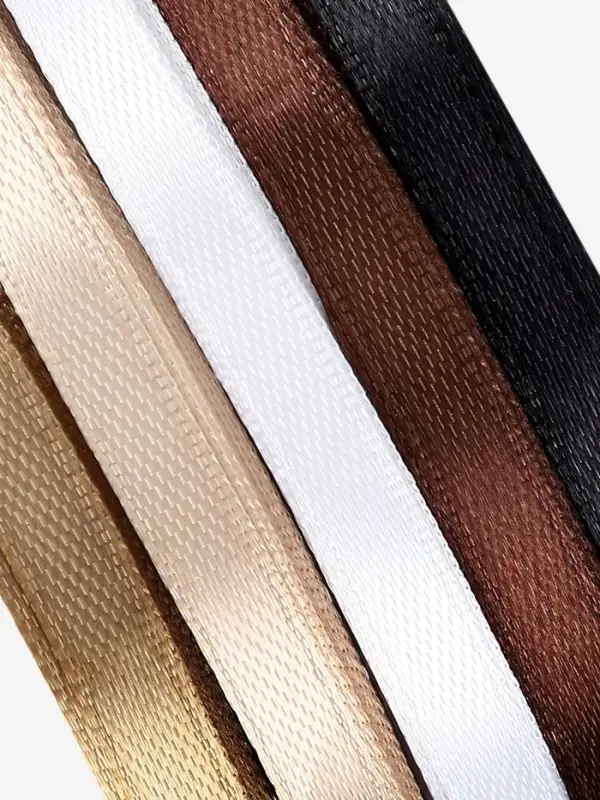 Атласная лента, набор 5 шт., 6 мм, 23&plusmn;1 м, бежевый, коричневый