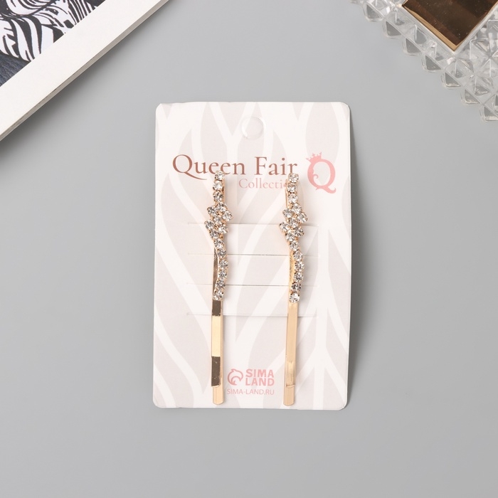 Невидимка для волос «Дилис» (набор 2 шт) цветок, 6 см, золото Невидимка для волос «Дилис» (набор 2 шт) цветок, 6 см, золото