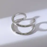 Кольцо &laquo;Модерн&raquo; линии, цвет серебро, безразмерное