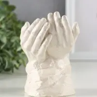 Фигура гипс "Младенец в руках Бога" 11х8 см, перламутр