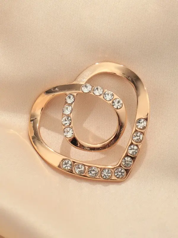 Муфта для платка «Сердце» линейное, цвет белый в золоте