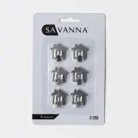 Крючки самоклеящиеся SAVANNA «Дом», 6 шт., металл, 2.8×2.5×1.5 см, хромированные