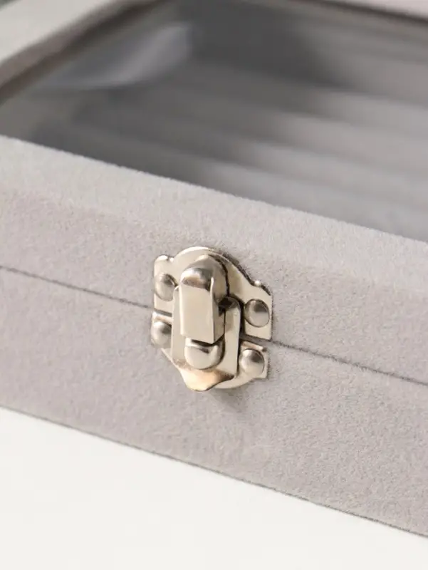 Шкатулка для украшений, 7 полос, 9 ячеек, 20&times;15&times;4.5, серая