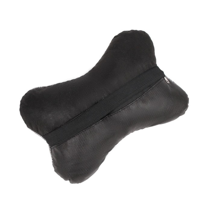 Подушка автомобильная подарочная, косточка, на подголовник, Подушка автомобильная подарочная, косточка, на подголовник, "Настоящему мужчине", лен, серый, 16 х 24 см