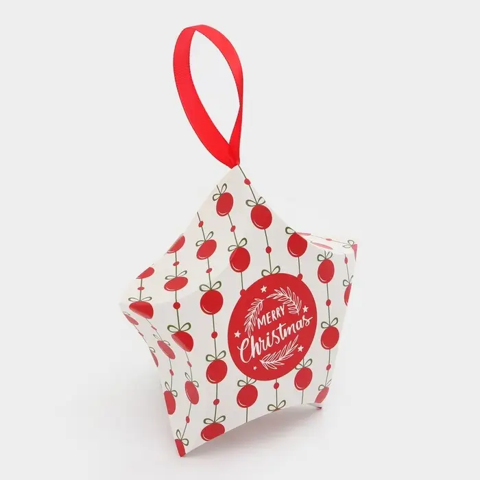 Подарочная коробка игрушка на ёлку складная «Звезда шары» 7×5.5×2 см Подарочная коробка игрушка на ёлку складная «Звезда шары» 7×5.5×2 см