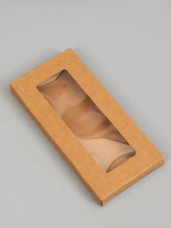 Коробка под плитку шоколада, крафт, с окном 17.1&times;8&times;1.4 см
