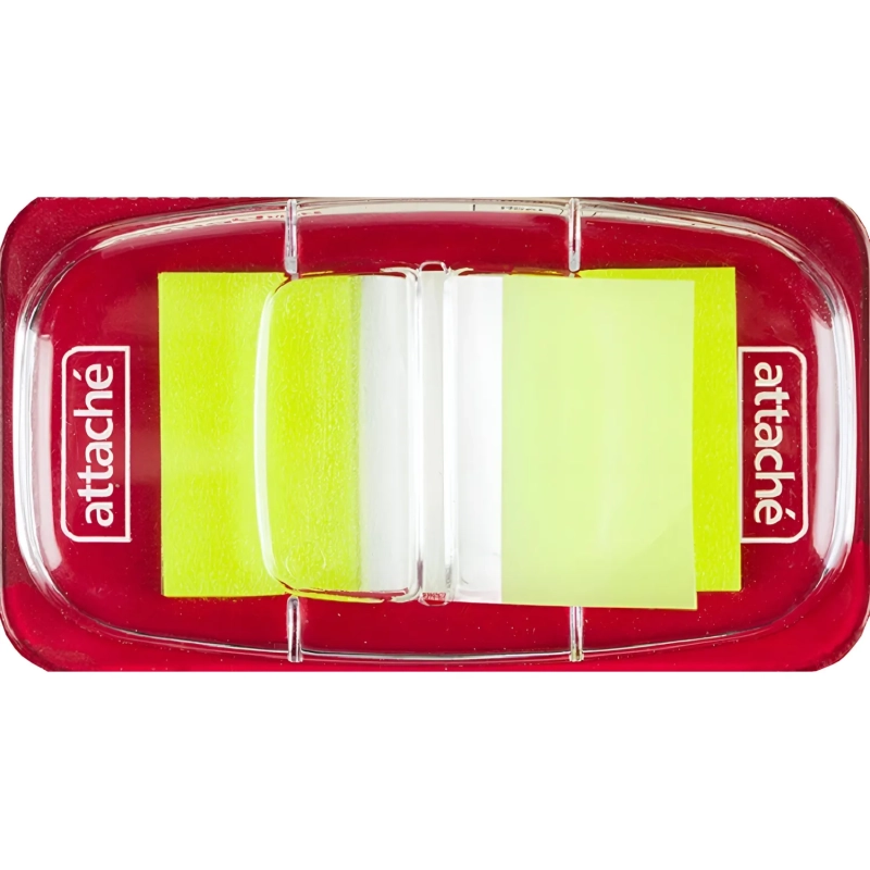 Клейкие закладки пласт. 1цв.по 25л. 25ммх45 желт Attache