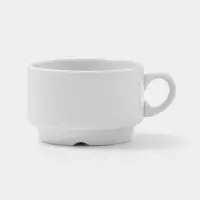 Чайная пара Дулевский фарфор &laquo;Белая&raquo;, чашка 250 мл, блюдце d=14.8 см, штабелируемая