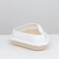 Туалет угловой с рамкой, 55.5&times;41.5&times;15 см, пластик, бежевый