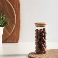 VETTA ЭКО Эллипс Банка для хранения 400мл, 15,5х6,5см, стекло, бамбук